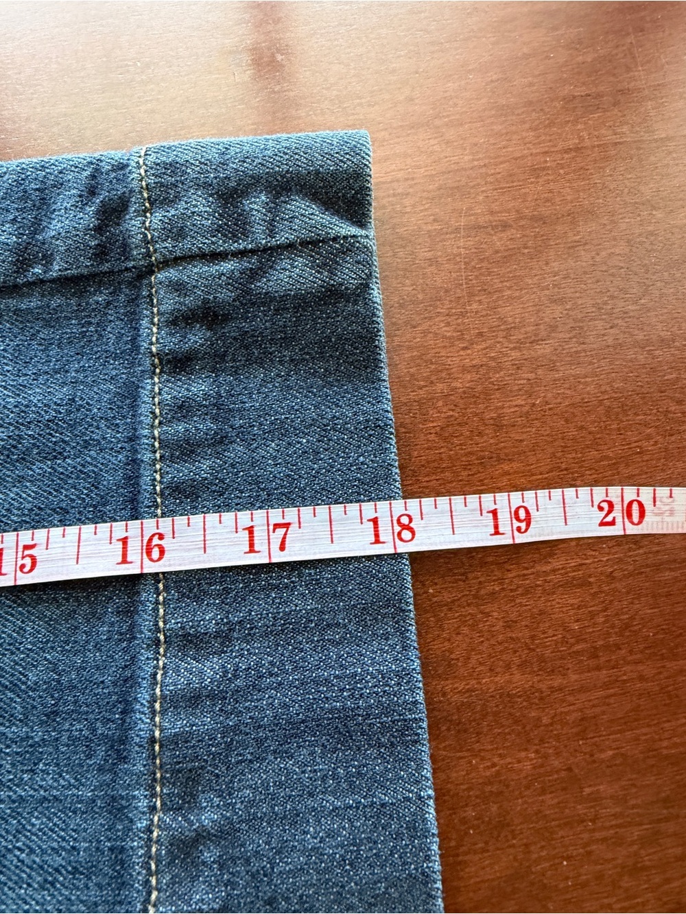 GAP Dark Blue Denim Skirt with Branded Button - Picture 9 of 9
